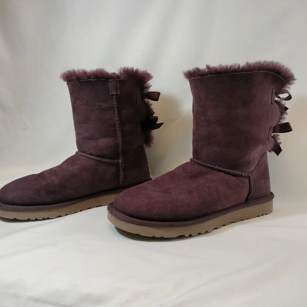 UGG Bailey Bow II‎ Purple Suede Fur-lined Boots